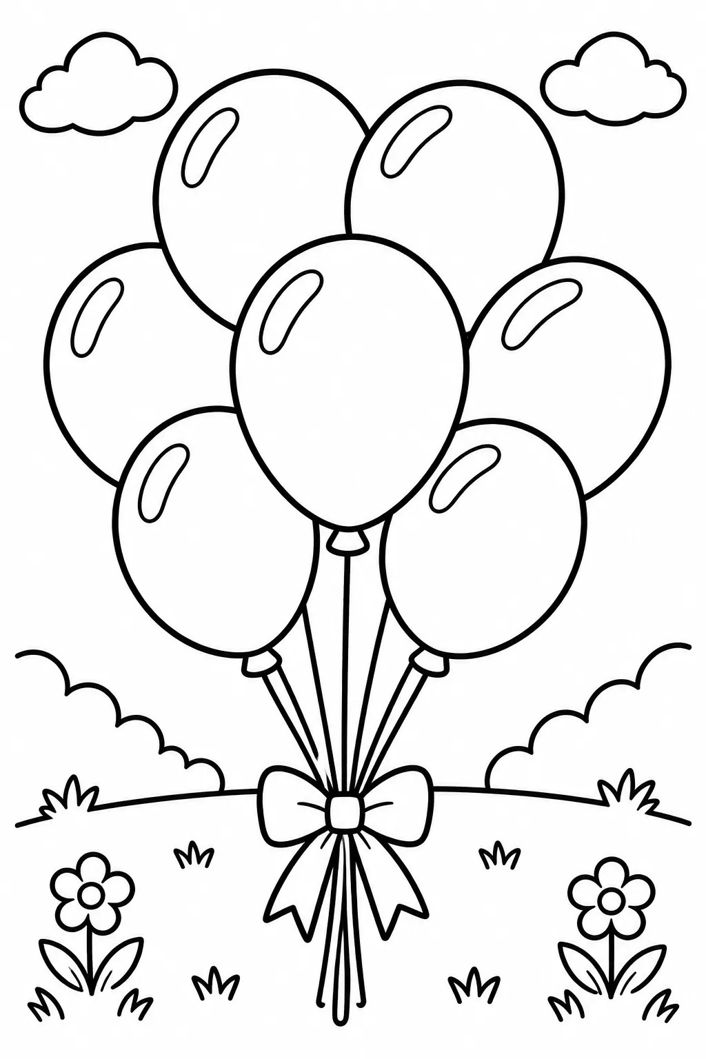 A bunch of balloons coloring page