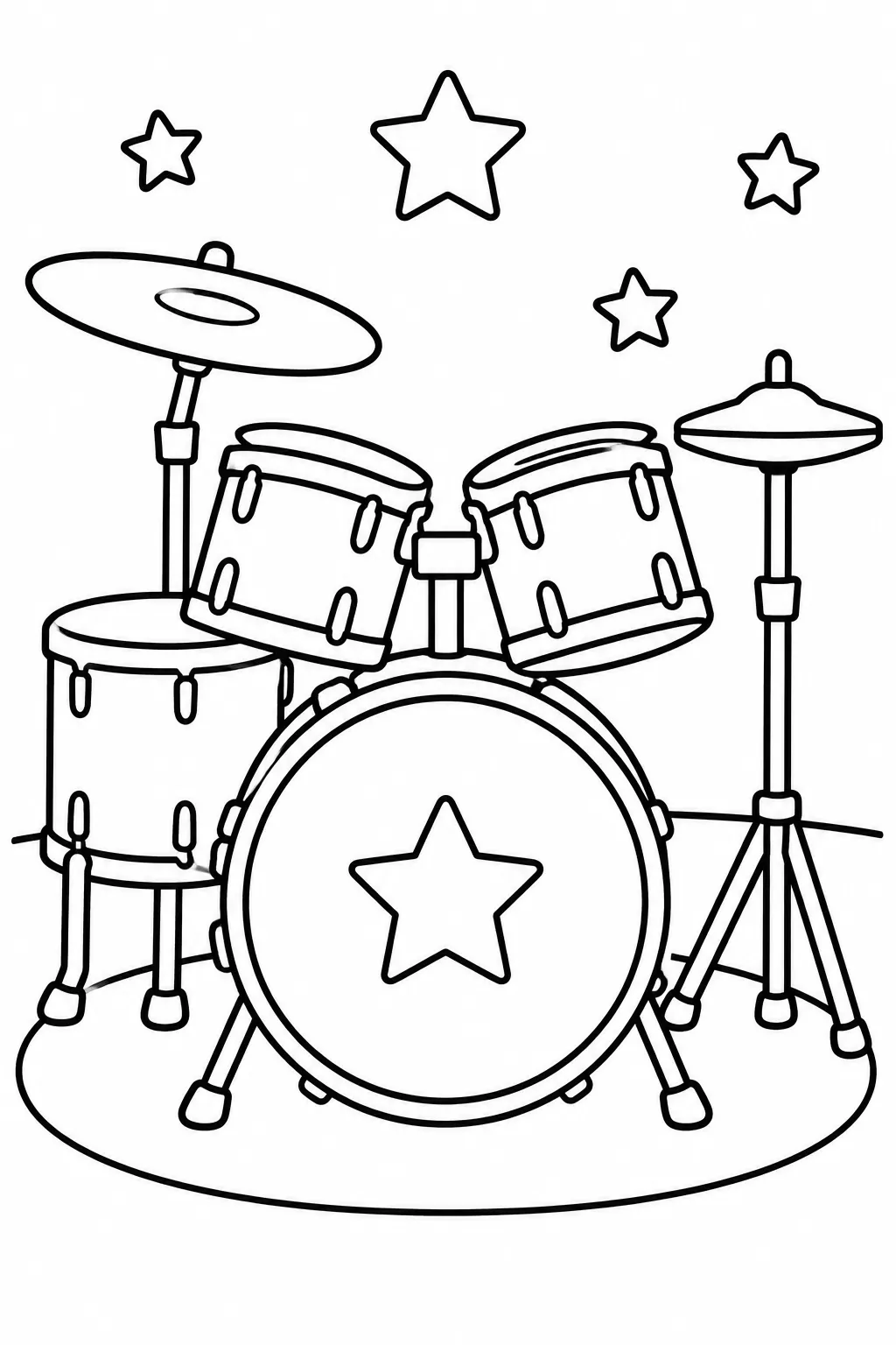 A drum set coloring page
