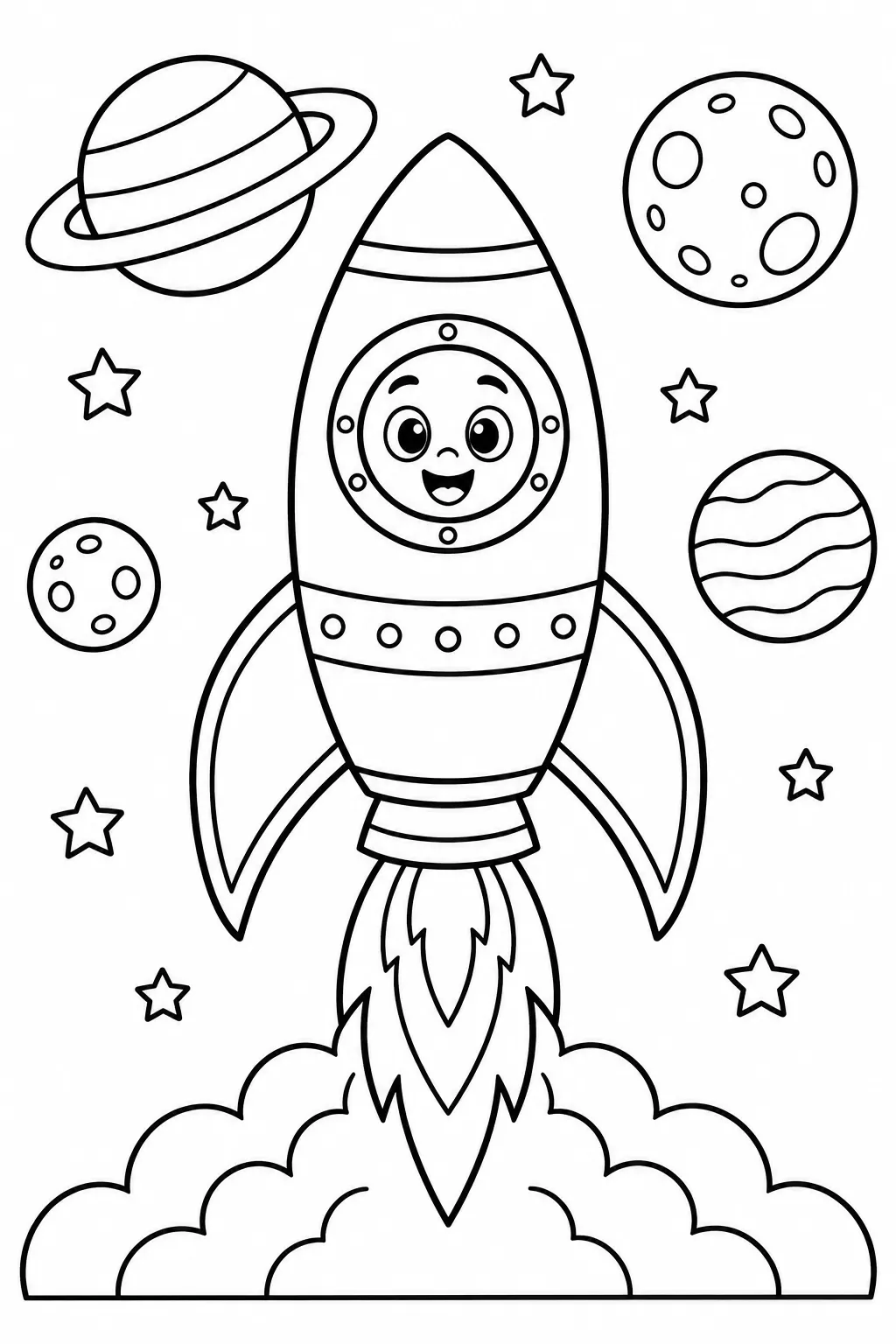 Space coloring page