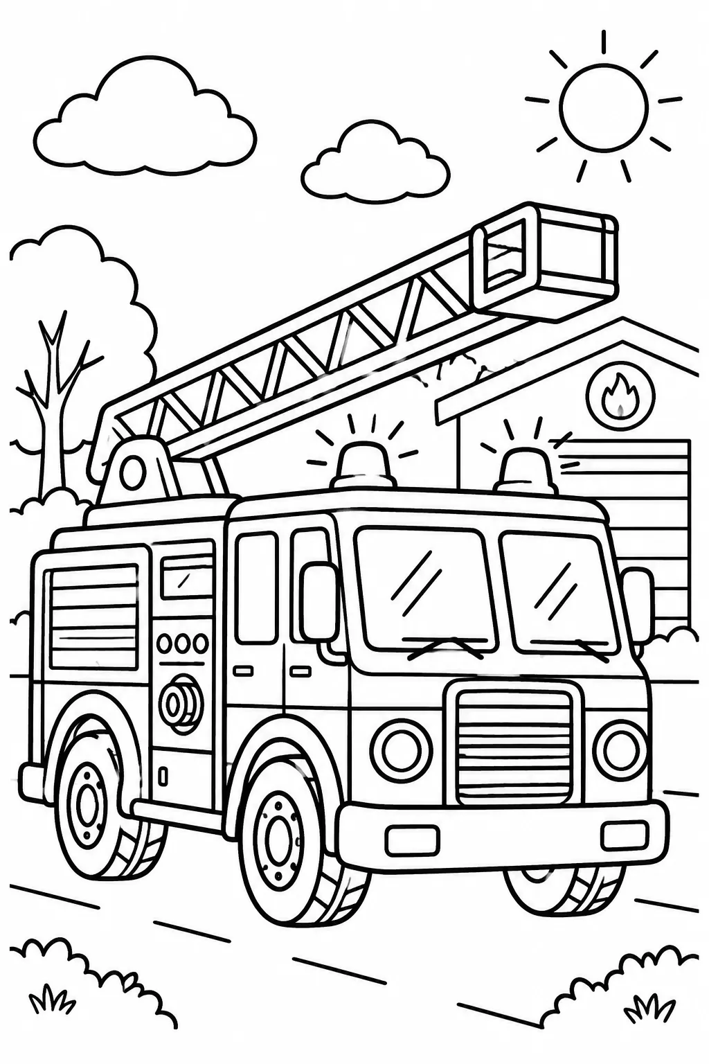 Vehicles coloring page